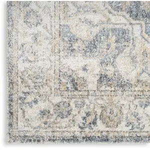 Photo of 10' Gray Oriental Power Loom Washable Runner Rug