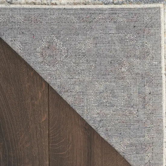 10' Gray Oriental Power Loom Washable Runner Rug Photo 7