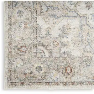 Photo of 10' Gray Oriental Power Loom Washable Runner Rug