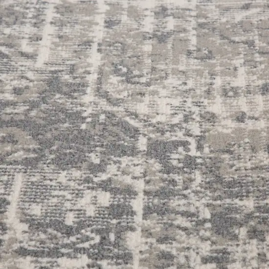 8' Gray Round Medallion Power Loom Area Rug Photo 6