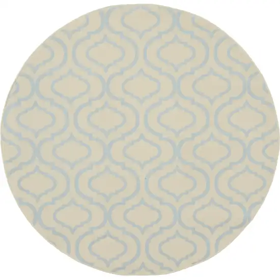 5' Gray Round Moroccan Power Loom Area Rug Photo 1