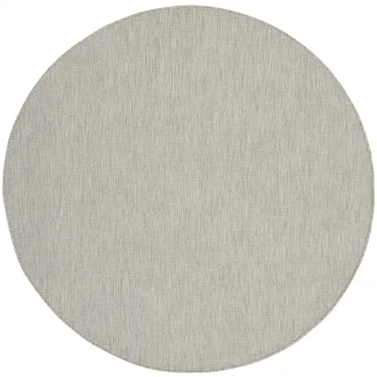 8' Gray Round Power Loom Area Rug Photo 1