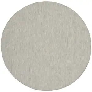 Photo of 8' Gray Round Power Loom Area Rug