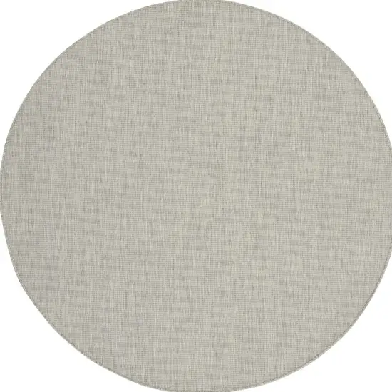 8' Gray Round Power Loom Area Rug Photo 4