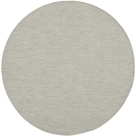 6' Gray Round Power Loom Area Rug Photo 1