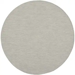 Photo of 6' Gray Round Power Loom Area Rug