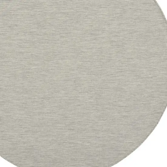 6' Gray Round Power Loom Area Rug Photo 3