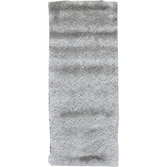 6' Gray Shag Hand Tufted Runner Rug Photo 1