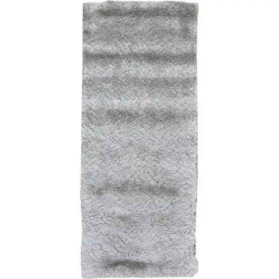 6' Gray Shag Hand Tufted Runner Rug Photo 4