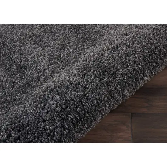 10' Gray Shag Non Skid Runner Rug Photo 8