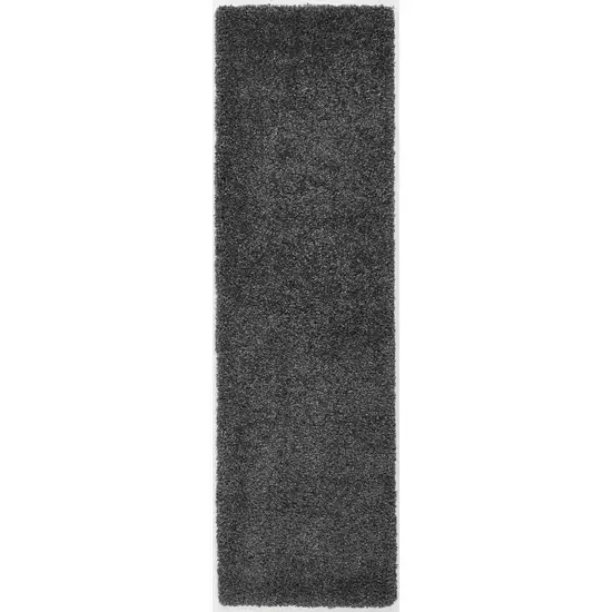 10' Gray Shag Non Skid Runner Rug Photo 4