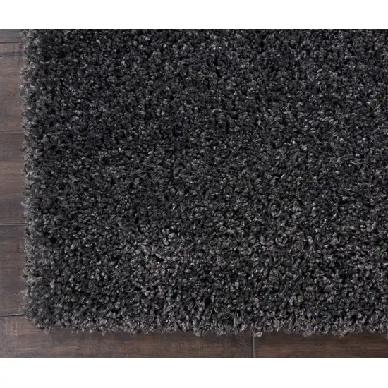 10' Gray Shag Non Skid Runner Rug Photo 7