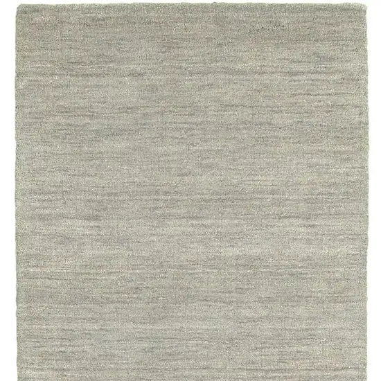 8' Gray Wool Hand Tufted Runner Rug Photo 4