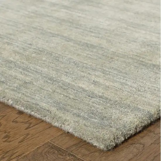 8' Gray Wool Hand Tufted Runner Rug Photo 7