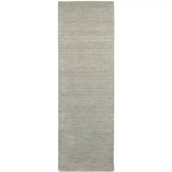 8' Gray Wool Hand Tufted Runner Rug Photo 2