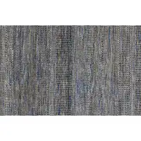 Photo of 12' Gray Wool Striped Hand Knotted Runner Rug