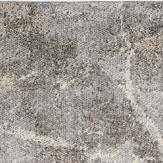 8' Gray and Beige Abstract Distressed Area Rug Photo 4