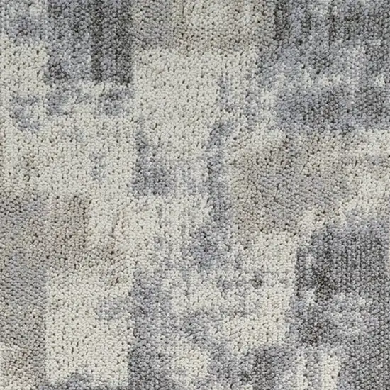 8' Gray and Beige Abstract Distressed Area Rug Photo 4