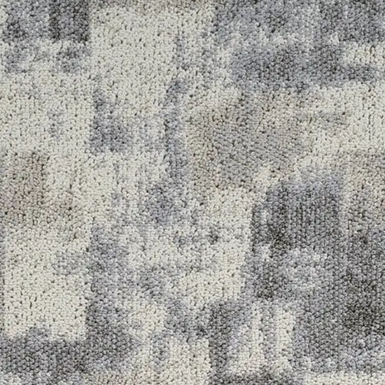 8' Gray and Beige Abstract Distressed Area Rug Photo 4