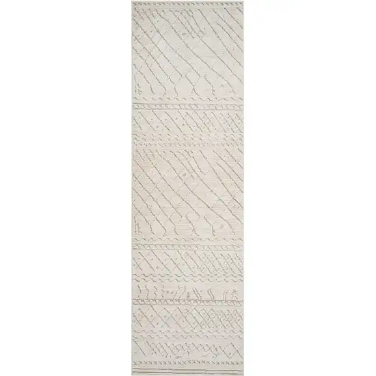 8' Gray and Beige Abstract Distressed Area Rug Photo 2