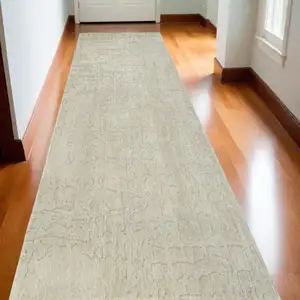 Photo of 10' Gray and Beige Abstract Non Skid Area Rug