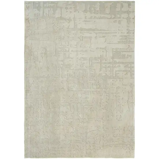 10' Gray and Beige Abstract Non Skid Area Rug Photo 6