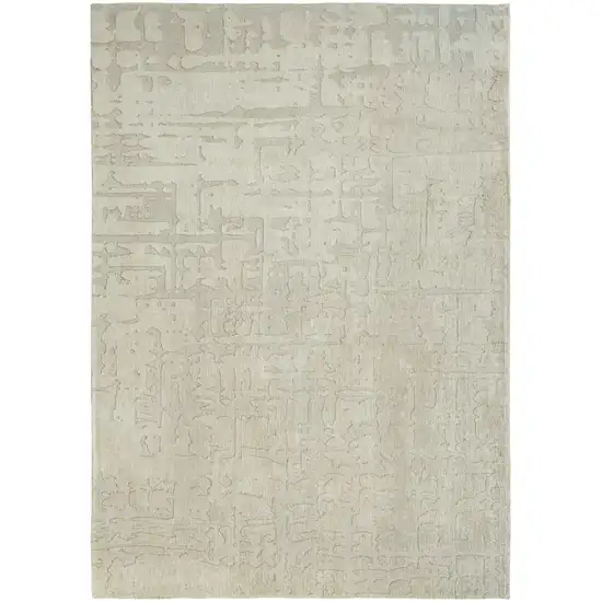 10' Gray and Beige Abstract Non Skid Area Rug Photo 2