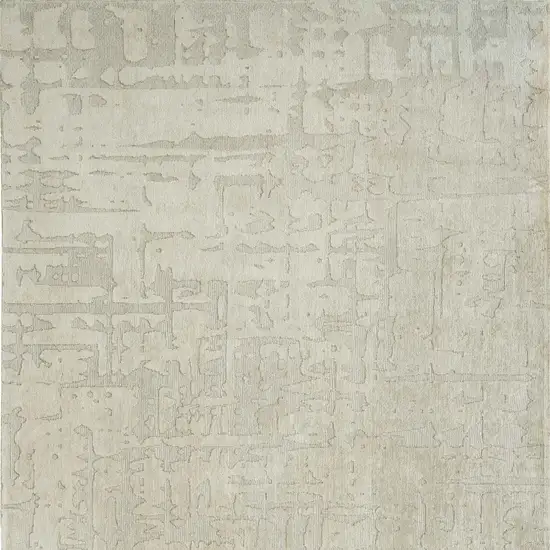 10' Gray and Beige Abstract Non Skid Area Rug Photo 5