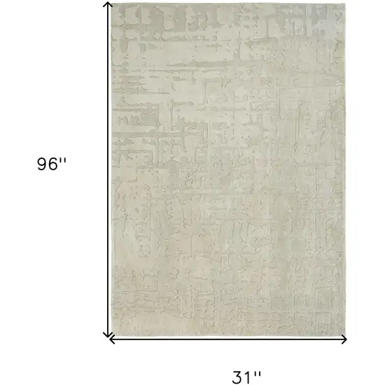 10' Gray and Beige Abstract Non Skid Area Rug Photo 3