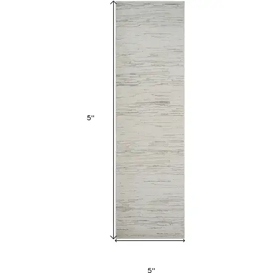 8' Gray and Beige Geometric Distressed Area Rug Photo 3