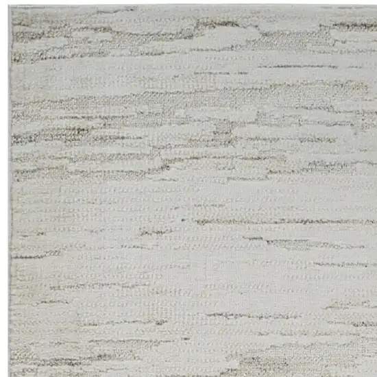 8' Gray and Beige Geometric Distressed Area Rug Photo 7