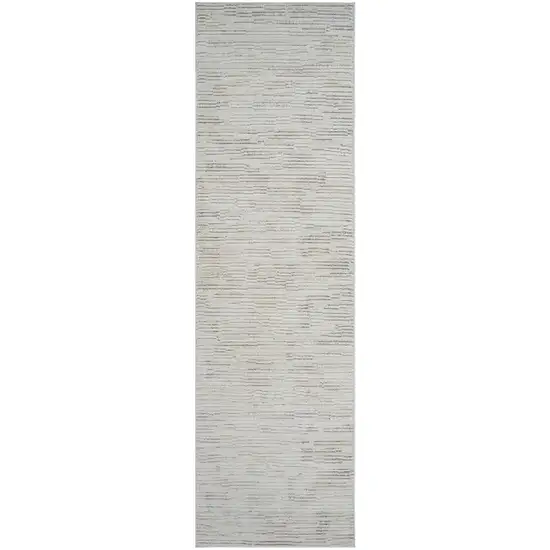 8' Gray and Beige Geometric Distressed Area Rug Photo 2