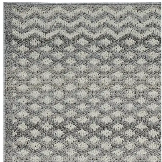 8' Gray and Beige Moroccan Distressed Area Rug Photo 4