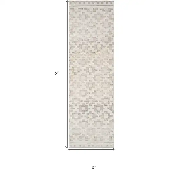 8' Gray and Beige Moroccan Distressed Area Rug Photo 3