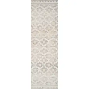 Photo of 8' Gray and Beige Moroccan Distressed Area Rug