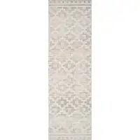 Photo of 8' Gray and Beige Moroccan Distressed Area Rug