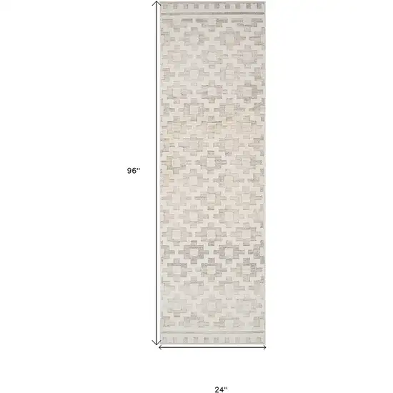 8' Gray and Beige Moroccan Distressed Area Rug Photo 7