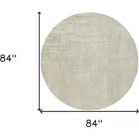 Photo of 8' Gray and Beige Round Abstract Non Skid Area Rug