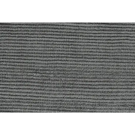 10' Gray and Black Hand Woven Runner Rug Photo 4