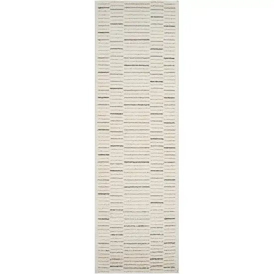 8' Gray and Cream Abstract Distressed Area Rug Photo 2