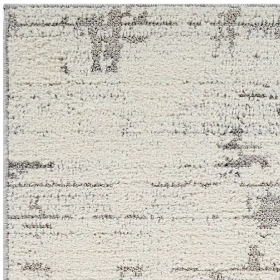 8' Gray and Cream Abstract Distressed Area Rug Photo 4