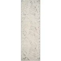 Photo of 8' Gray and Cream Floral Distressed Area Rug