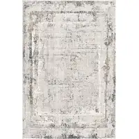 Photo of 10' Gray and Ivory Abstract Distressed Runner Rug