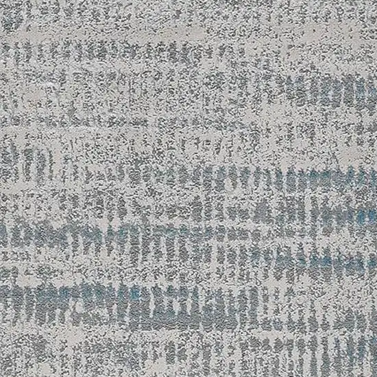 8' Gray and Ivory Abstract Power Loom Runner Rug Photo 5