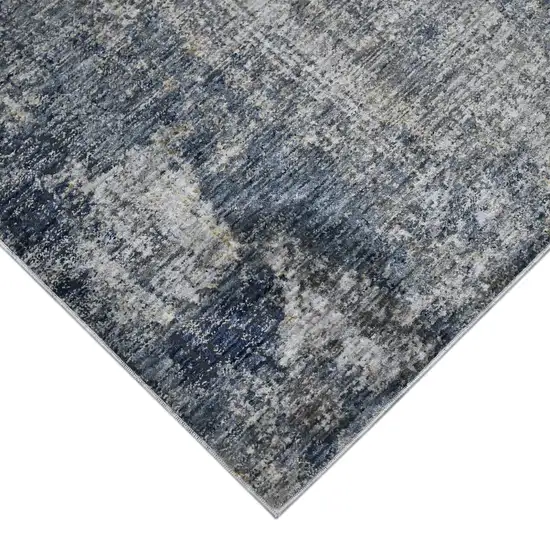 8' Gray and Orange Abstract Power Loom Runner Rug Photo 3