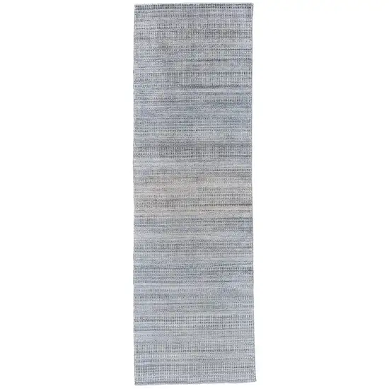 10' Gray and Purple Ombre Hand Woven Runner Rug Photo 5