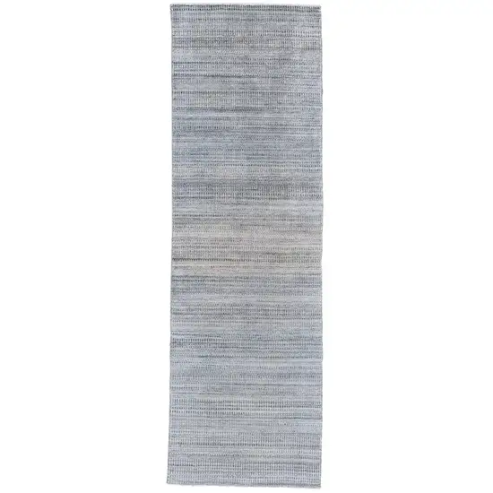 10' Gray and Purple Ombre Hand Woven Runner Rug Photo 2