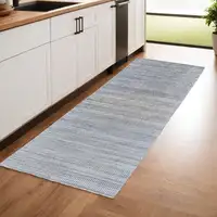 Photo of 8' Gray and Purple Ombre Hand Woven Runner Rug