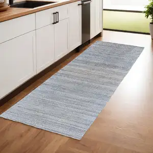 Photo of 8' Gray and Purple Ombre Hand Woven Runner Rug