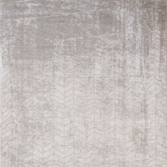 10' Gray and White Chevron Non Skid Area Rug Photo 5